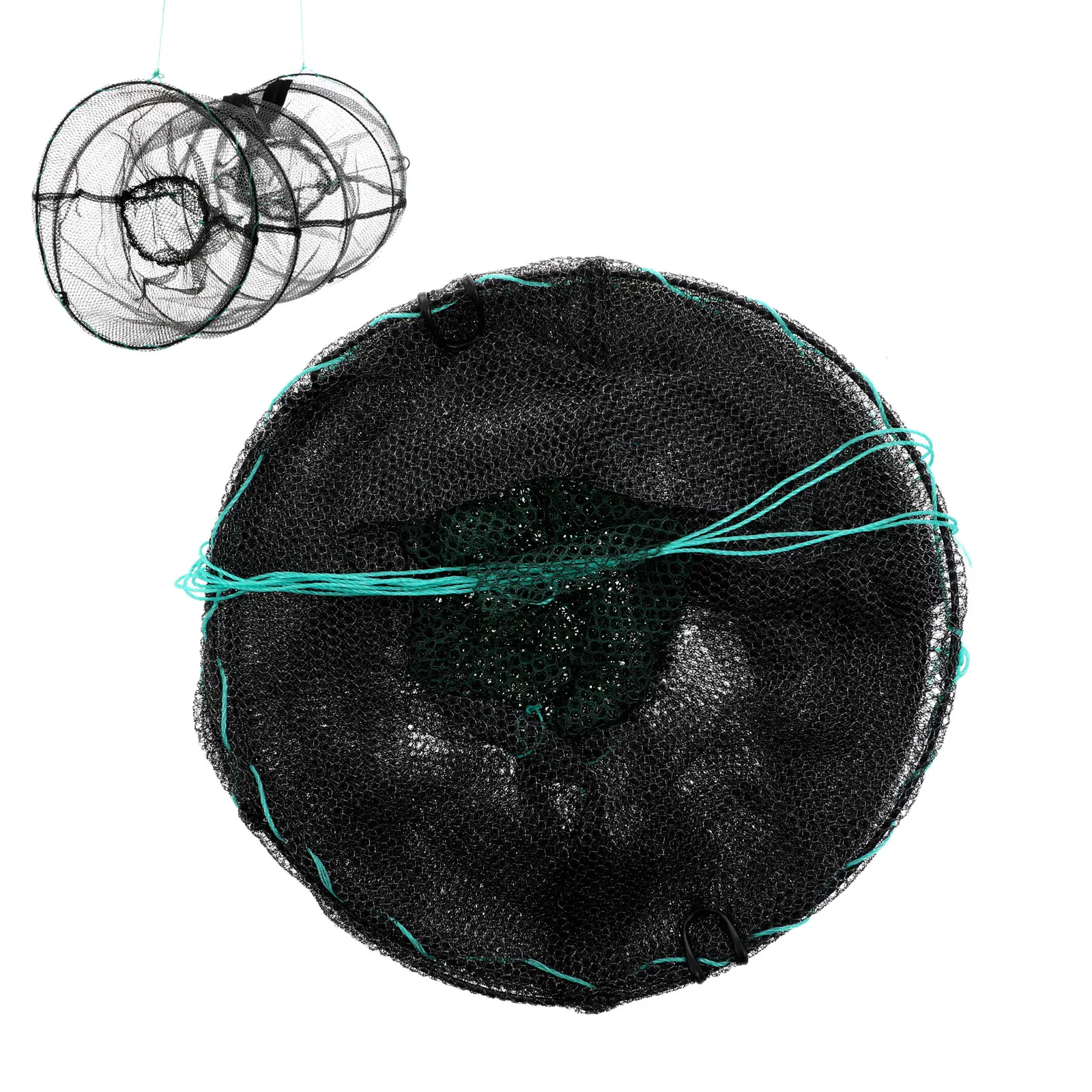 

1pc Foldable Fishing Trap Net Spring Cage Mesh For Crayfish Shrimp Crab Lobster Saltwater Freshwater Portable Collapsible Fish