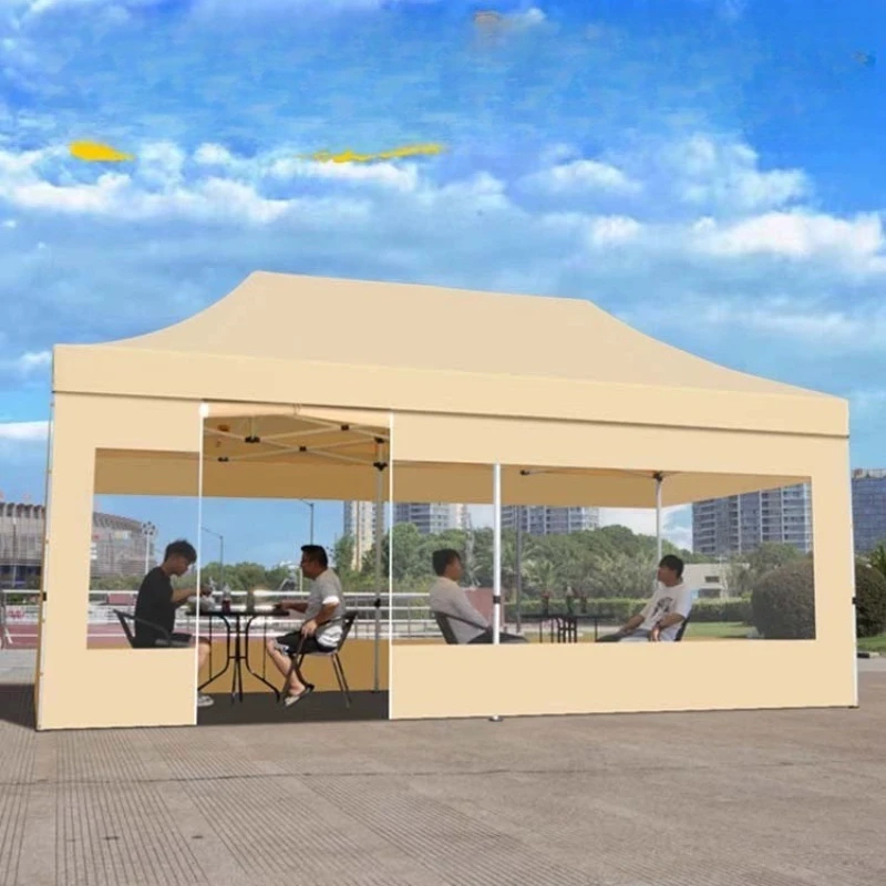 Four-legged tent umbrella outdoor stall awning windshield cloth folding telescopic canopy four-corner umbrella rainproof top