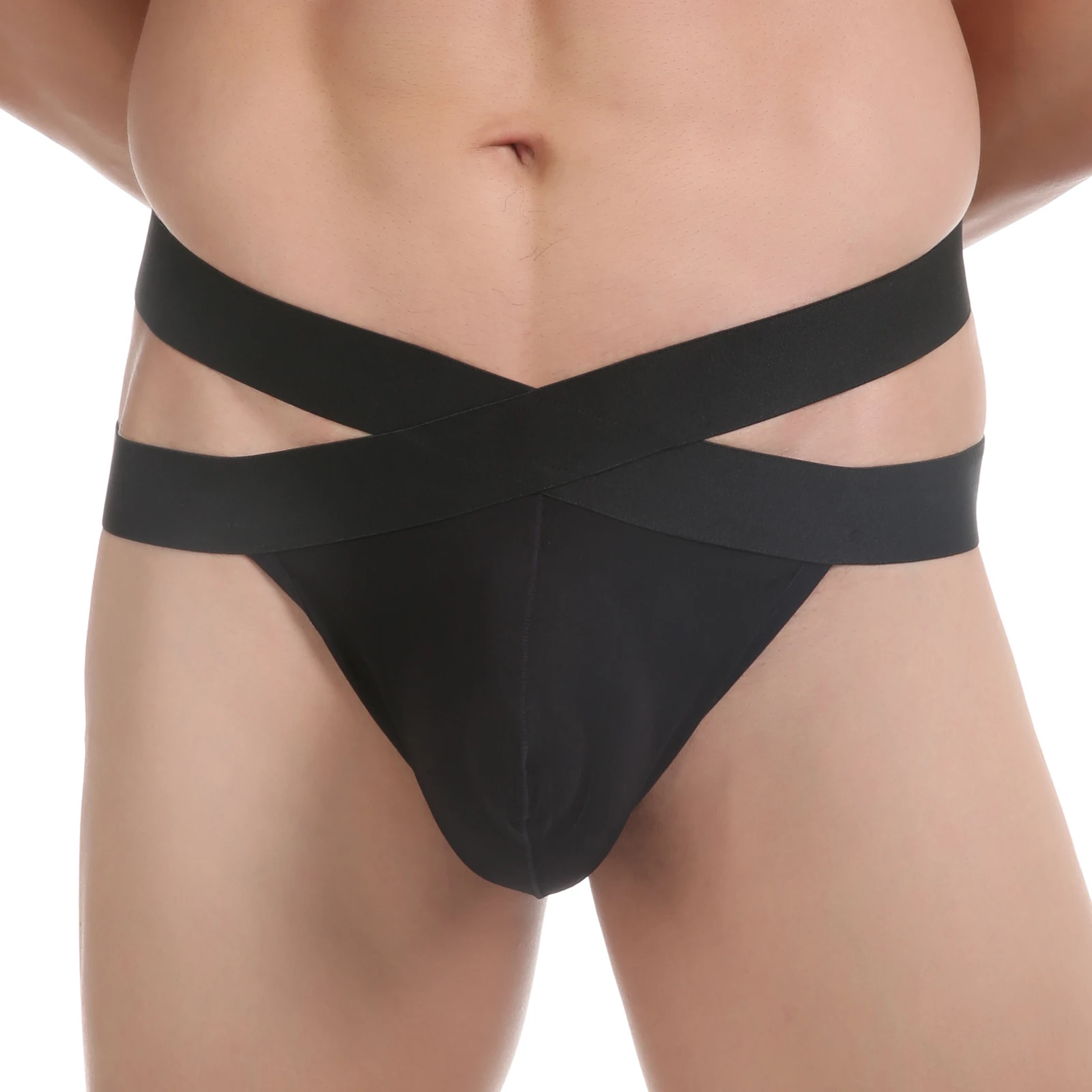 CLEVER-MENMODE Men Thong Sexy Underwear T-back Strap Ring Bondage Panties G String Cotton Bulge Pouch Underpants Harness Belt