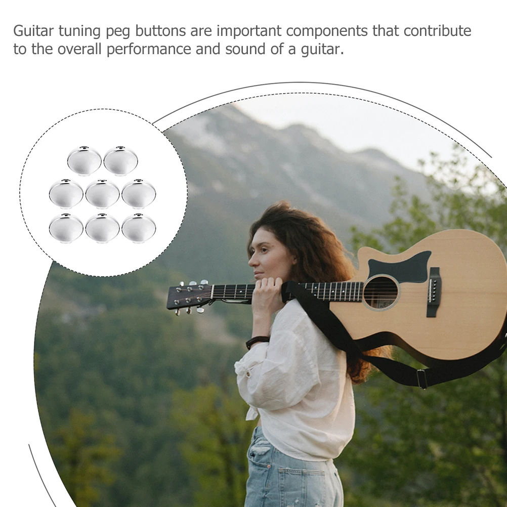 

8 Pcs String Head Button Handle Acoustic Guitar Tuning Pegs Accessories Metal Knobs Tuner
