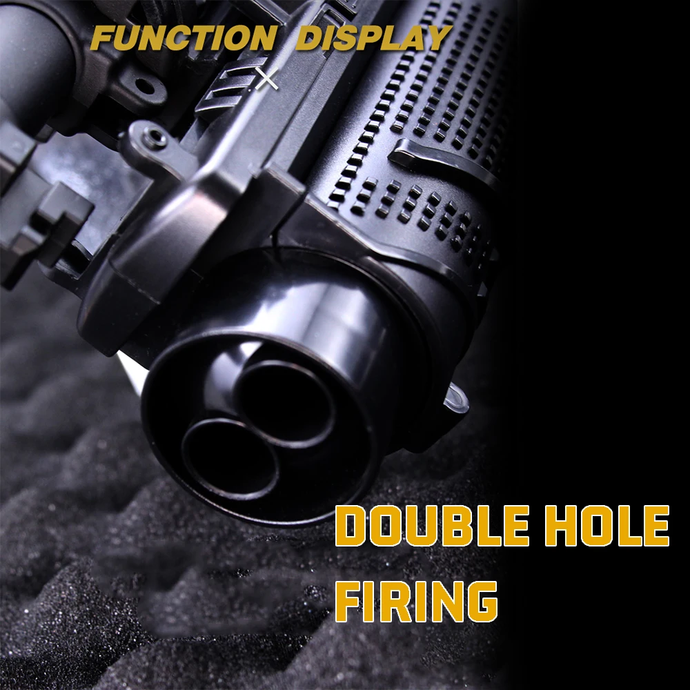 M203 كرات هلام قاذفة قنبلة يدوية مع برميل مزدوج جرس مزدوج M203 قاذفة بلاستيكية قصيرة لعب اطلاق النار كرات الطلاء لعب الاطفال