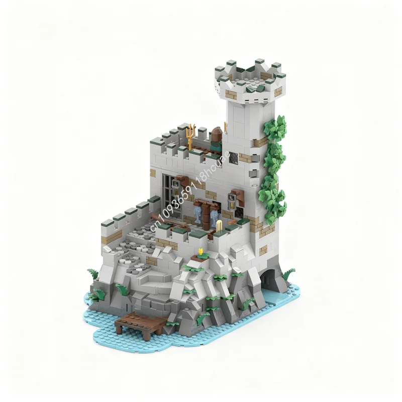 

Набор строительных блоков MOC «Замок Краука» (1374 детали), модель «Островная поселенка», архитектурный конструктор, идея для рождественского подарка, креативное развивающее игрушка