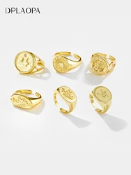 DPLAOPA 925 Sterling Silver Gold RING Saint Teresa Resizable Rings Colibri LEDA One World Rings Women Adjustable Rings Jewels