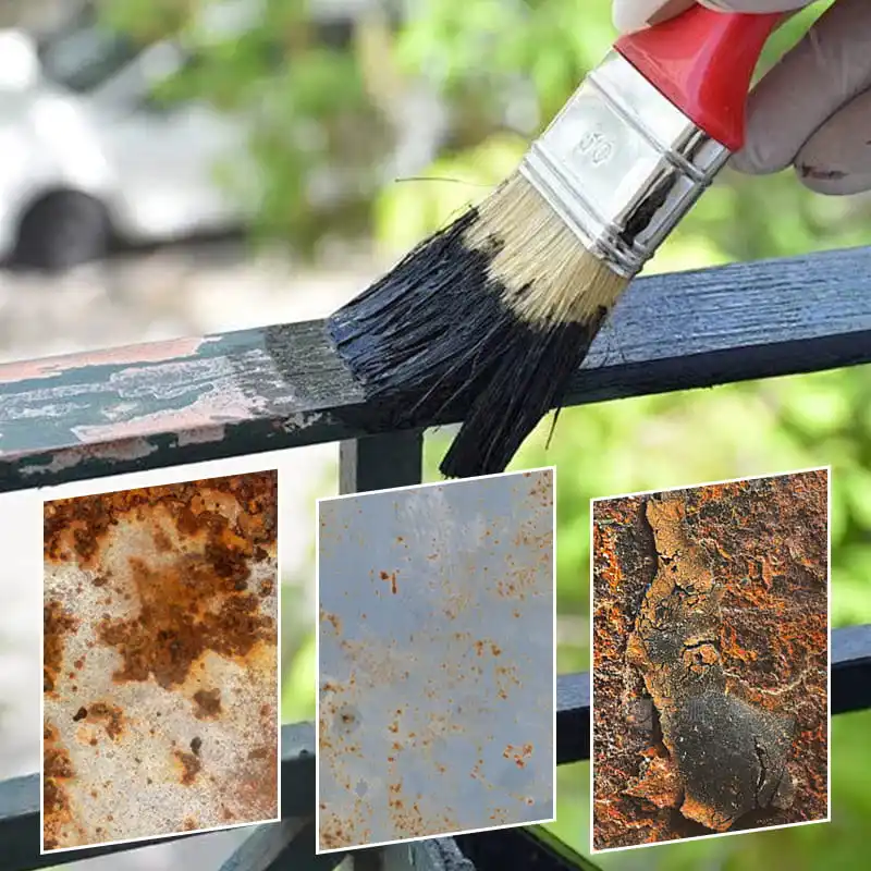 1KG Rust Removal Rust Conversion Paint for Metal Multifunction Rust Removal Converter Metallic Paint with Brush Anti-Rust Paint