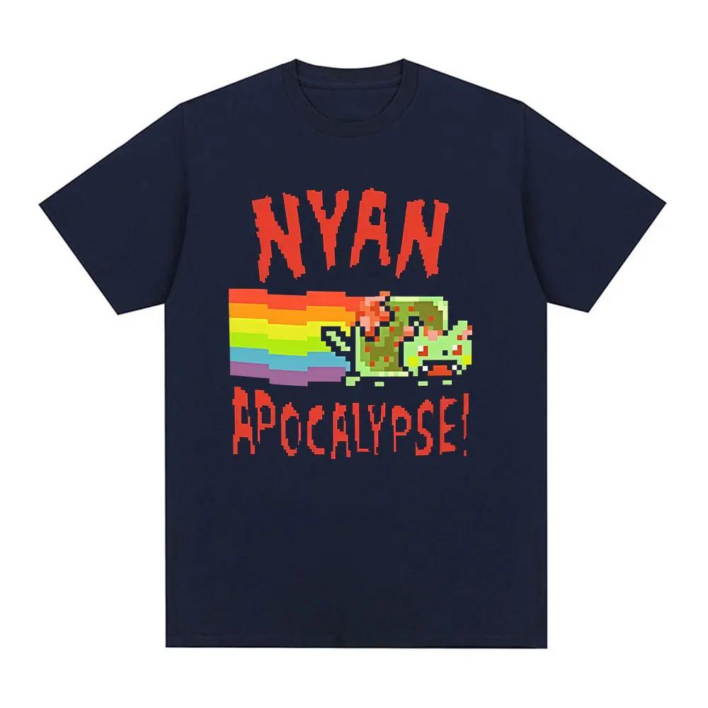 Nyan Rainbow Cat Funny Meme T-shirt Men Women Clothing Fashion Casual T-shirts Kawaii Harajuku Short Sleeves T Shirts Streetwear