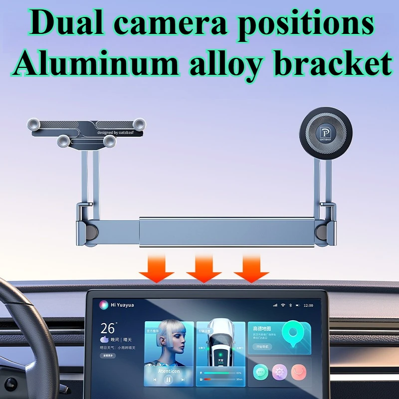 

Dual Car Screen Phone Holder Magnetic Mount Dashboard Bracket Universal Car Accessories Stand for Center Console Mobile Devices
