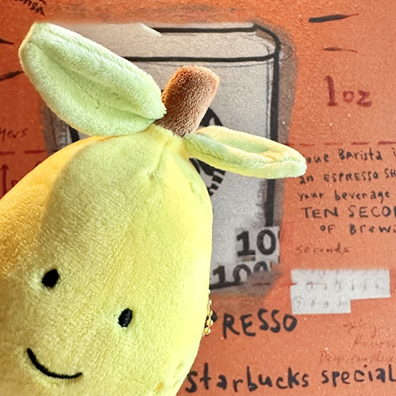 Lindo llavero de juguete de peluche de limón, colgante de muñeca de frutas y verduras de dibujos animados, llavero, dijes para mochila, decoración de bolsa de coche