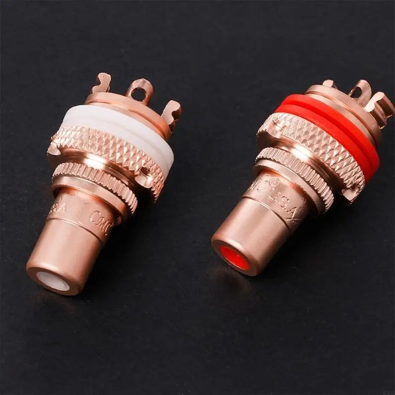 K3NB 8PCS Red+White HIFI RCA Socket Socket Chassis High Quality CMC Female Connector