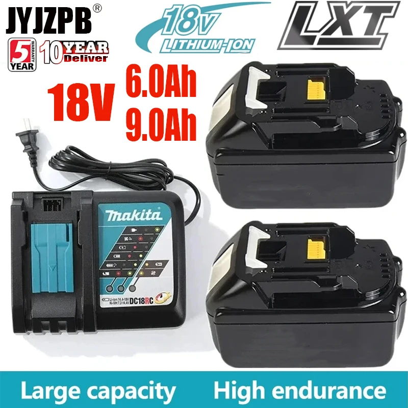 

100% Original Makita Rechargeable Power Tool Battery, Replaceable LED Lithium-ion, 6.0 Ah 18V LXT BL1860B BL1860BL1850 BL1830