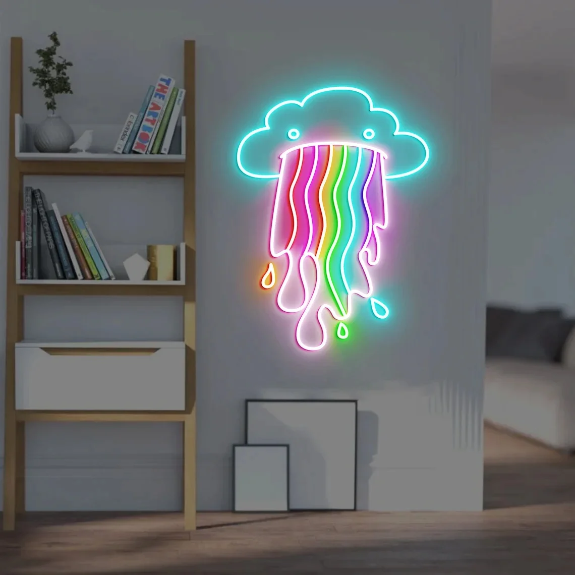 

Rainbow Cloud Neon Sign Rainbow Cloud Sign Home Neon Wall Decor