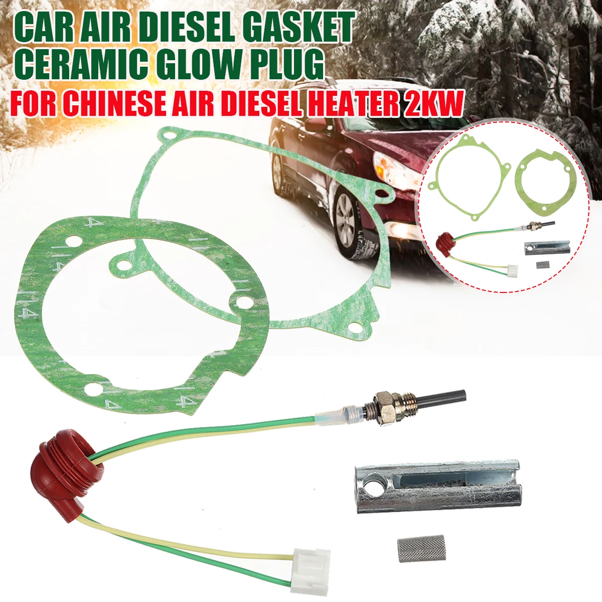 5pcs/set Car Air Diesel Heater Gasket 12V Ceramic Glow Plug For Webasto Eberspacher Heaters 2kw