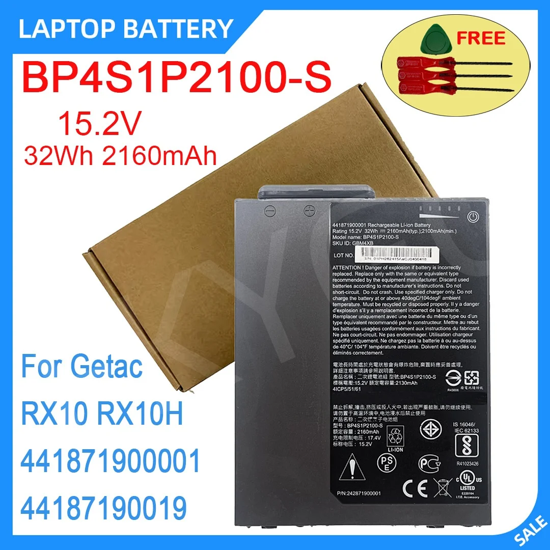 New Laptop Battery BP4S1P2100-S 15.2V 32Wh 2160mAh For Getac RX10 RX10H 441871900001 44187190019