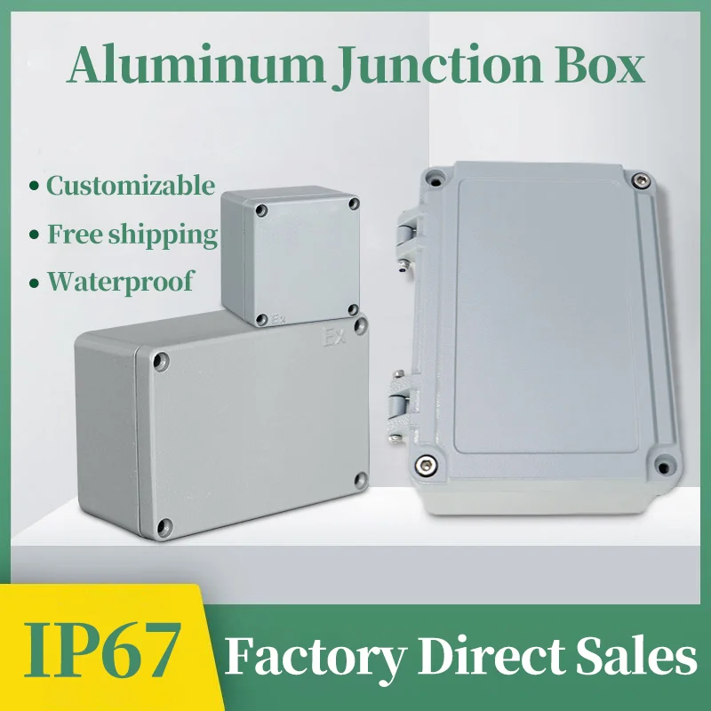 Outdoor IP67 Waterproof Cast Aluminum Junction Box Explosion-Proof Electronic Project Enclosure Case for Industrial Use