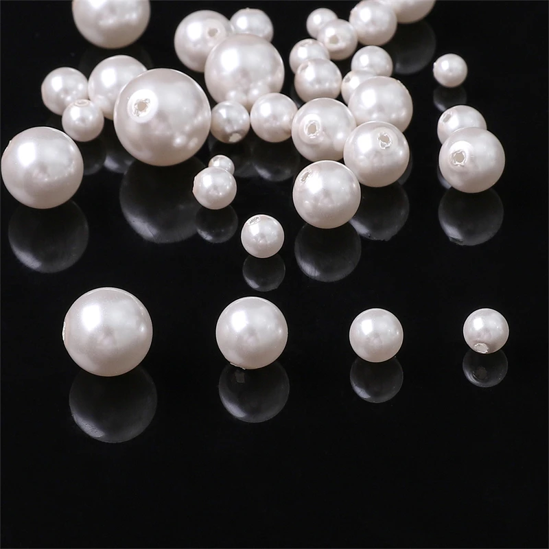 

Half Hole 2/10Pcs 3-12mm Glass Imitation Pearl Beads White Round Beads For Jewelry Making DIY Earrings Bracelet Accessories