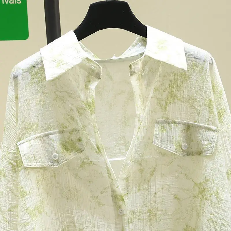 春と秋の新タイダイオールマッチ日焼け止めシャツ女性の夏の日焼け止め服軽量カーディガンコートトップ