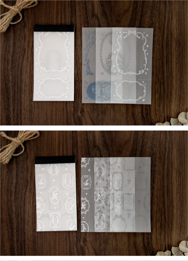 Journal GO 30 Stück Vintage Transparentpapier Halbtransparentes Materialpapier für Collage Junk Scrapbooking Dekoratives Hintergrundpapier – Detail 8