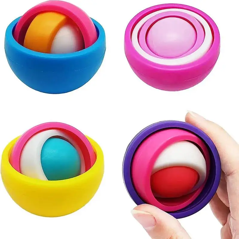3 uds Spinner Gyro Ball Flip infinito Universal giratorio calmante ansiedad TDAH alivio del estrés Fidget dedo juguetes adultos adolescentes