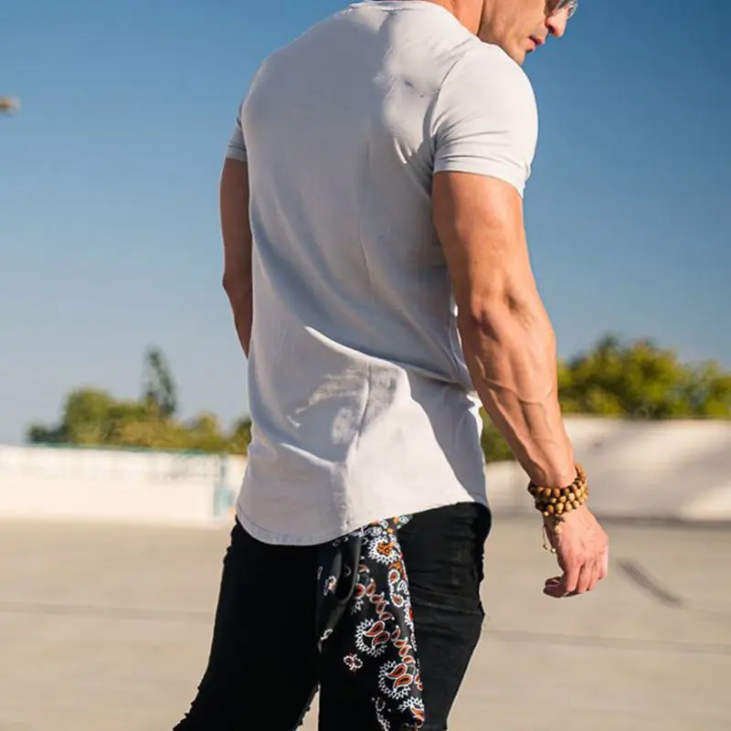 Sport Fitness T-shirt Men Bodybuilding Short Sleeve Workout Shirt Training Sport Running Gym T-shirt Summer Tops Tee Rashgard