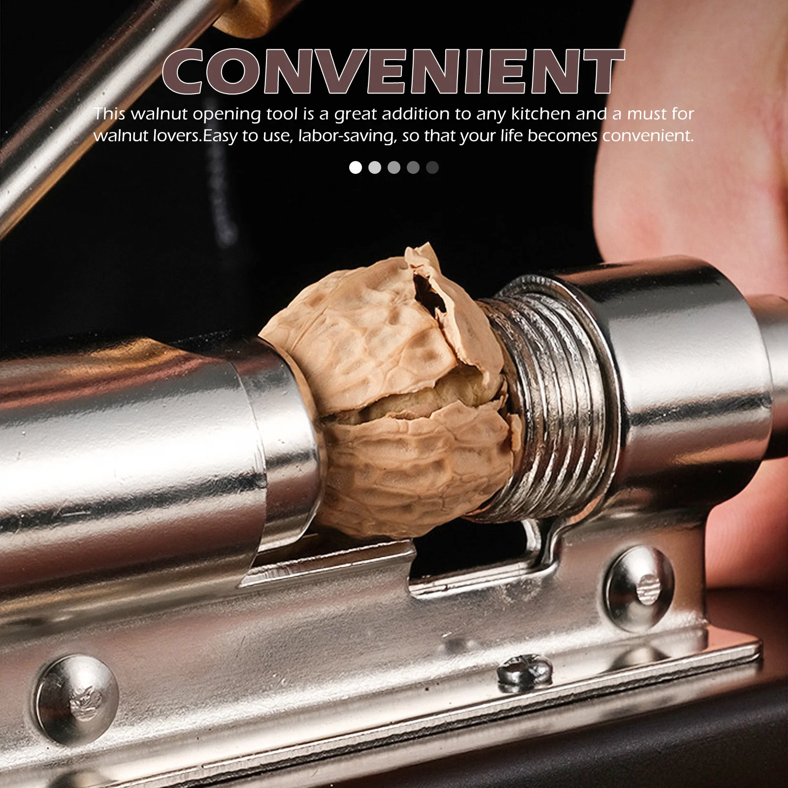 

Walnut Cracking Tool Premium Stainless Steel Wood Handle Multi-Function Nut Opener Household Kitchen Use