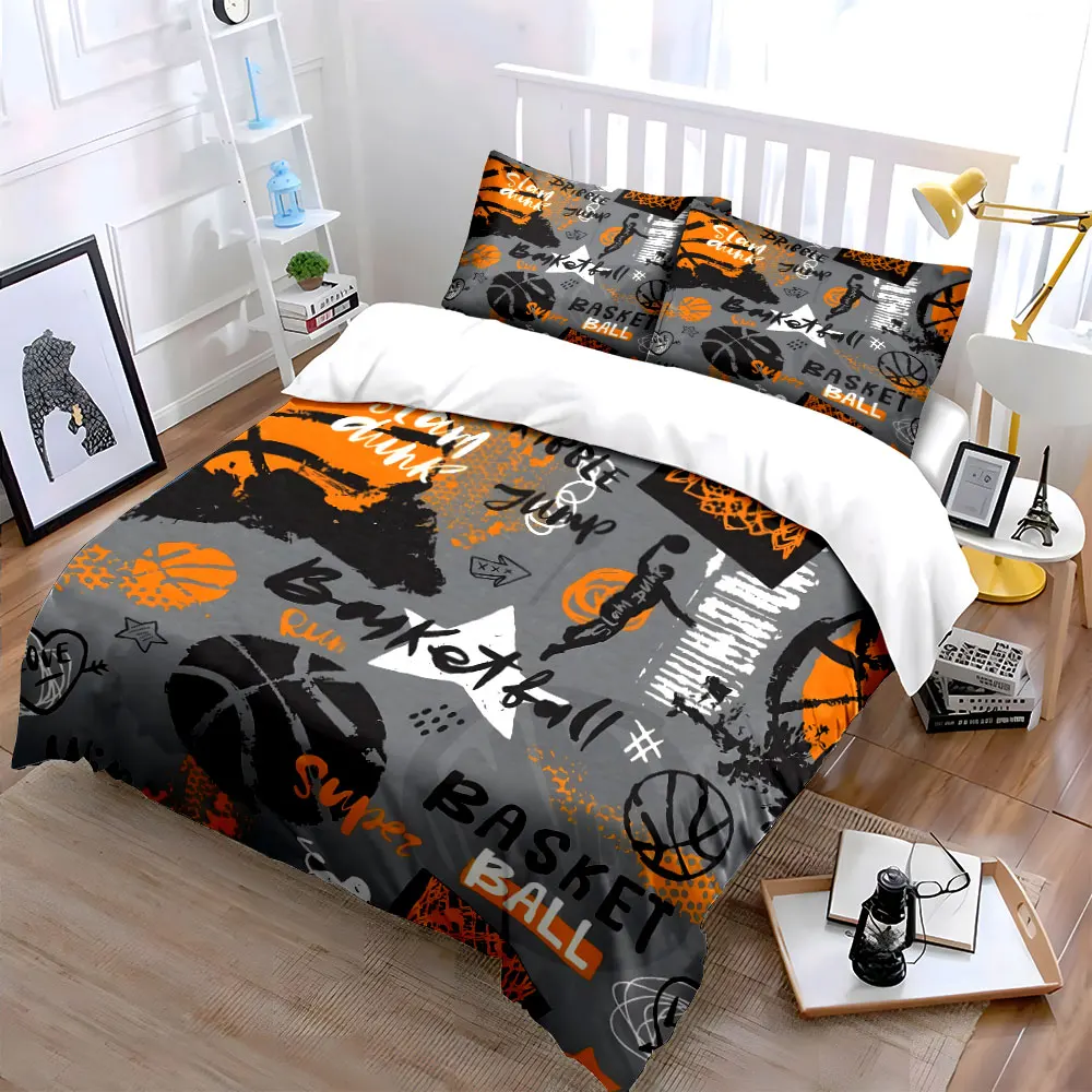 

Basketball-Themed Three-Piece Set Design Exquisite three-piece bedding set gift for kids and adults