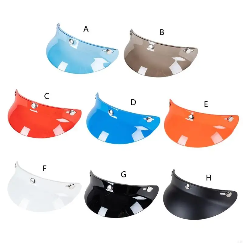 U1JF 3/4 Open Face Helmet Visor 3-snap Shield Visor Gift for Motorcycle Enthusiasts