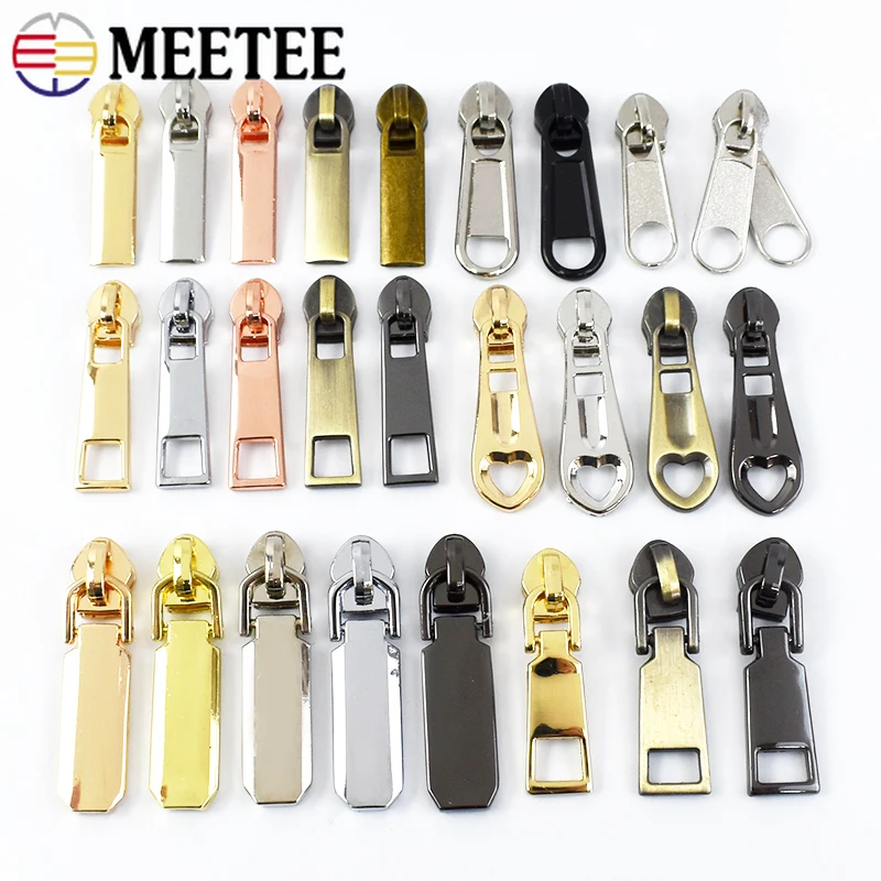 20Pcs 5# Zipper Puller Slider for Nylon Zips Pocket Closure Zippers Bag Replacement Zip Head Repair Kits DIY Sewing Accessories