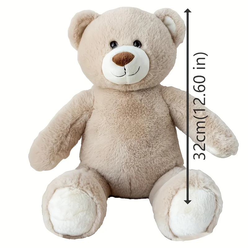 16인치 대형 베이지색 테디베어 봉제 인형 - 쿠션용 부드럽고 푹신한 봉제 곰인형, 봉제 장난감, 여자아이와 남자아이 선물
