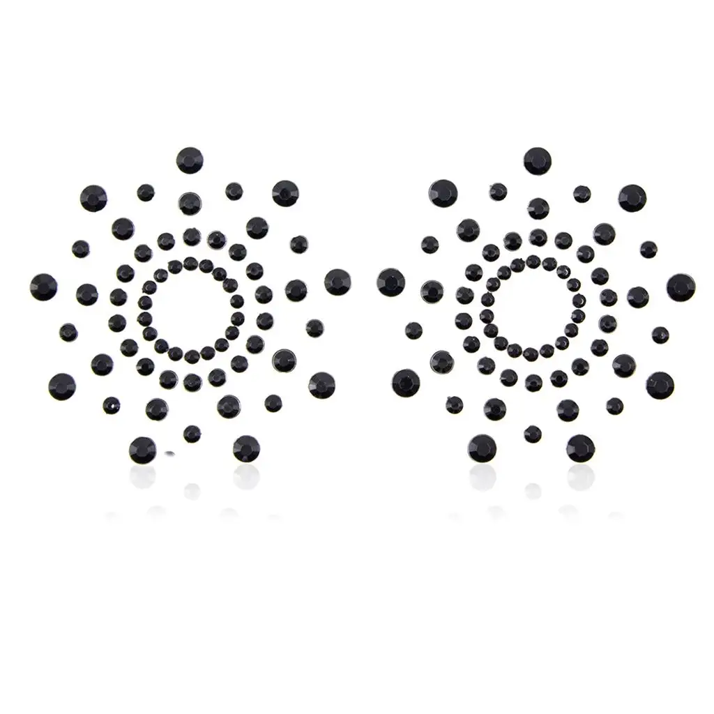 Reusable Crystal Nipple Cover Adhesive Diamante Breast Sticker Nude Bra Pasties for Cosplay Holiday