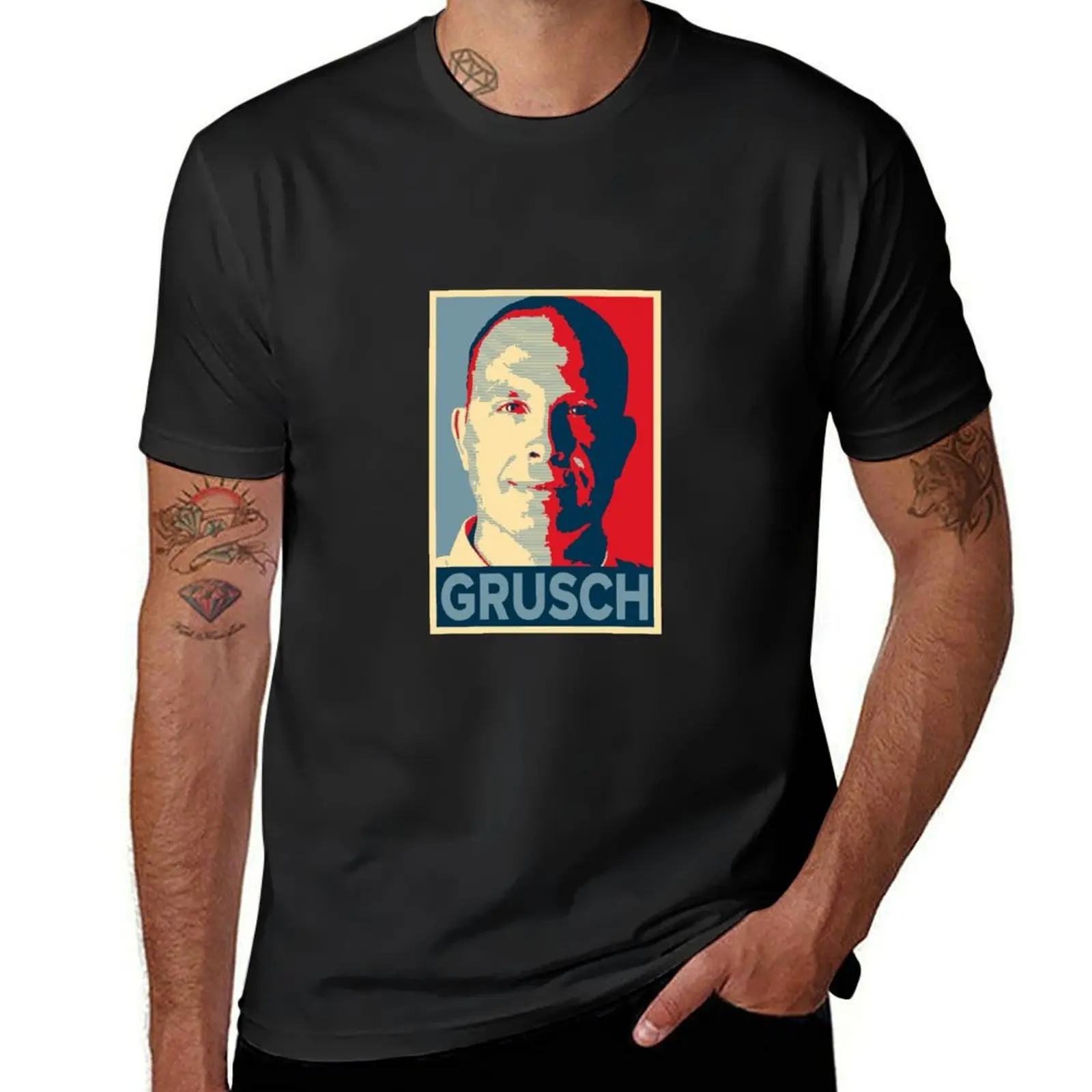 Posterized David Grusch T-Shirt plus size tops vintage men workout shirt