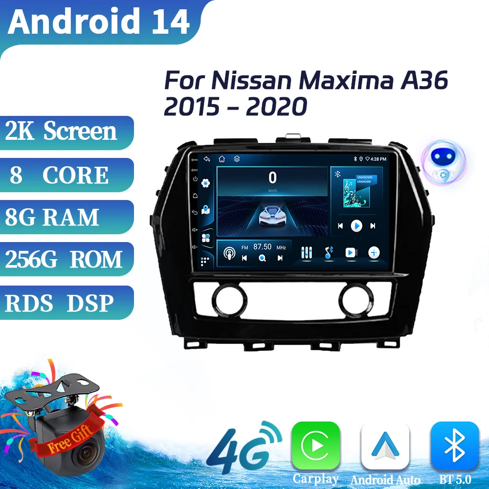 For Nissan Maxima A36 2015-2020 Car Radio Multimedia Video Player Navigation 4G GPS Android Wireless Carplay Touch Screen Stereo