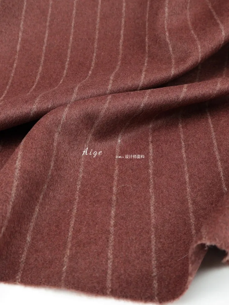 

Fine Drape Vertical Stripes Smooth Wool Fabric for Autumn Winter Coat Suit Pants Half Skirt Design Soft Cloth Diy Sew Material