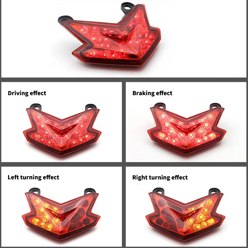 Motorcycle Tail Light For Kawasaki Z800 Z124 2013-2014 12V White Red Smoky Color Brake Turn Signal Tail Light LED