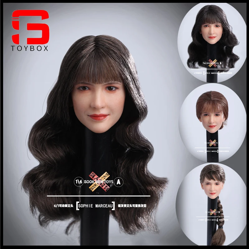 【2025 Q2】BOOK MEN TOYS BM01 1/6 Sophie Movable Eyes Head Sculpt with 4 Replaceable Hair Cover Fit 12'' Female Action Figure Body