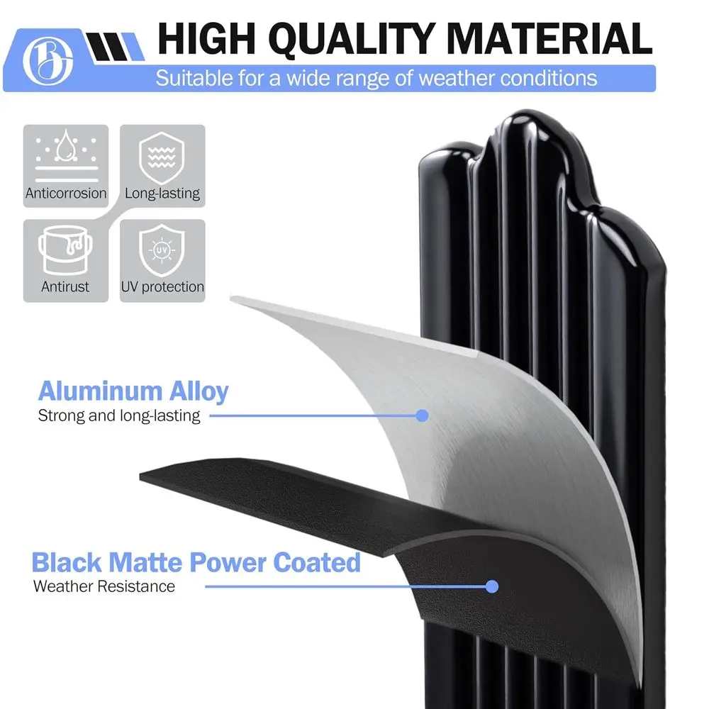 32 Black Aluminum Balusters, Deck Railing Spindles with Screws, Outdoor Staircase Porch Railing Accessories