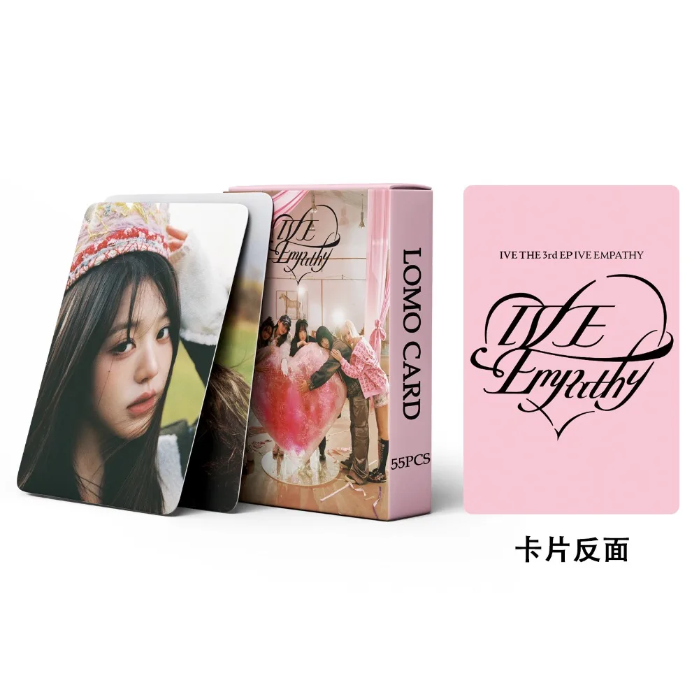 55pcs Kpop IVE Lomo Cards IVE New Album EMPATHY Portrait Photography Cards Yujin Gaeul Wonyoung LIZ Rei Leeseo Photo Card Gift