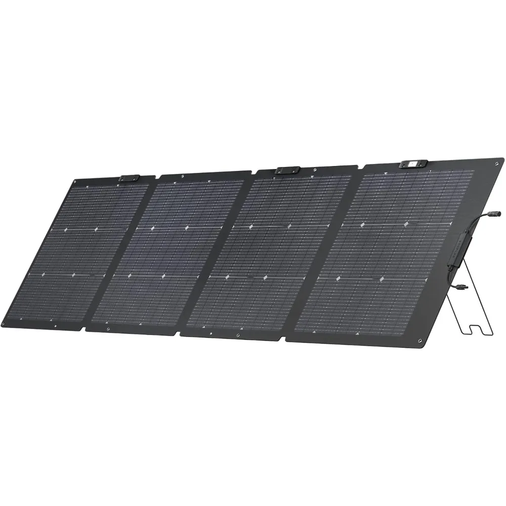 220W Portable Solar Panel, Bifacial Design Up to 25% Conversion Efficiency N-Type Solar Cell, with Adjustable Kickstand, IP68 W