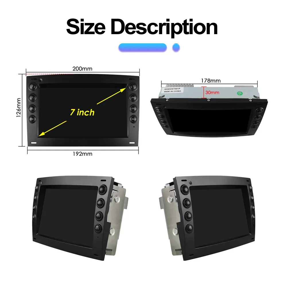 Radio mobil Android untuk Renault Megane 2 2002 2003-2009 Carplay Multimedia Autoaudio Head Unit 7 inci Naviagtion 2din Stereo mobil