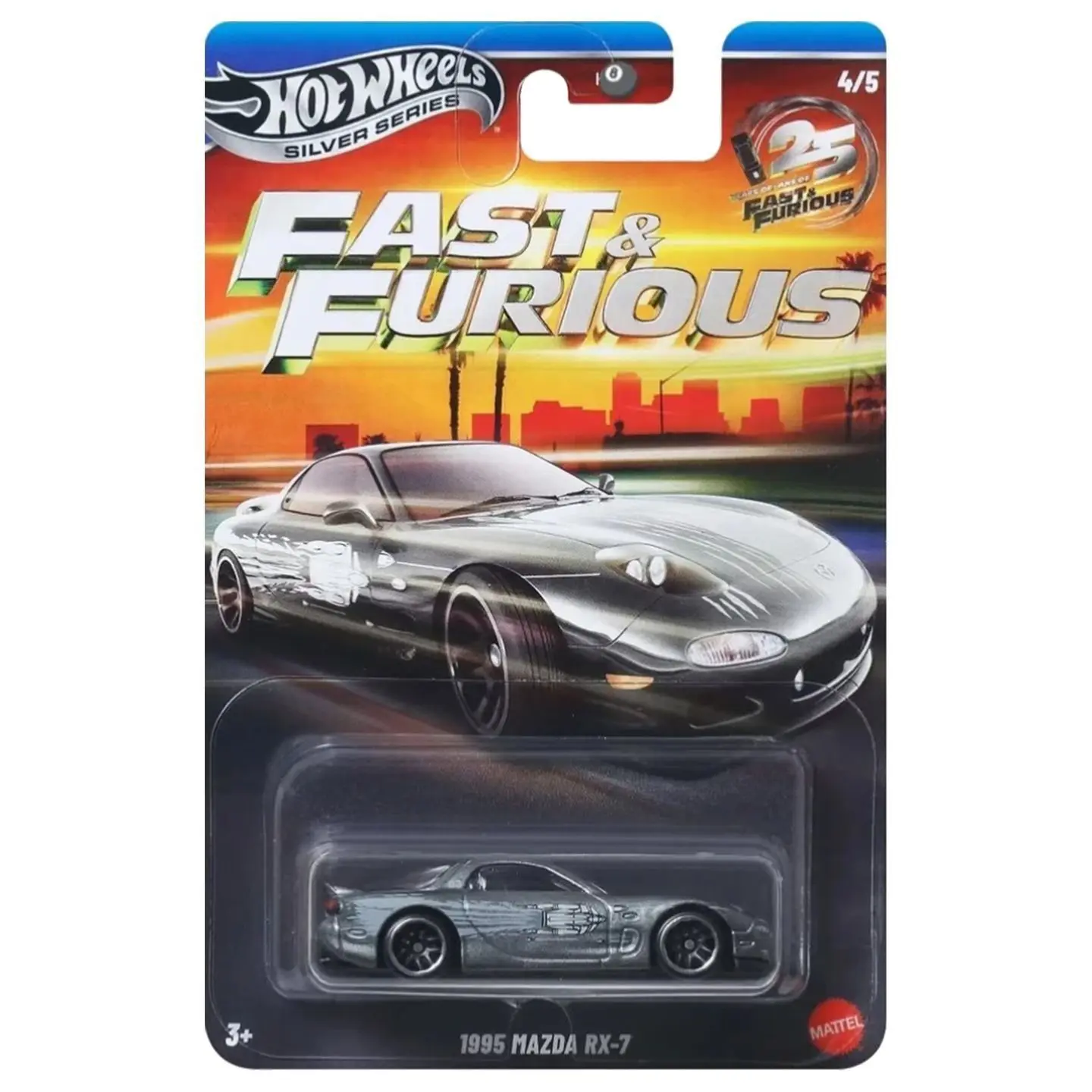 Hot Wheels Silver Series HNR88 The Fast & Furious Honda Civic Dodge Charger Mitsubishi Eclipse Mazda RX-7 Car Model Die-Cast Toy view 5