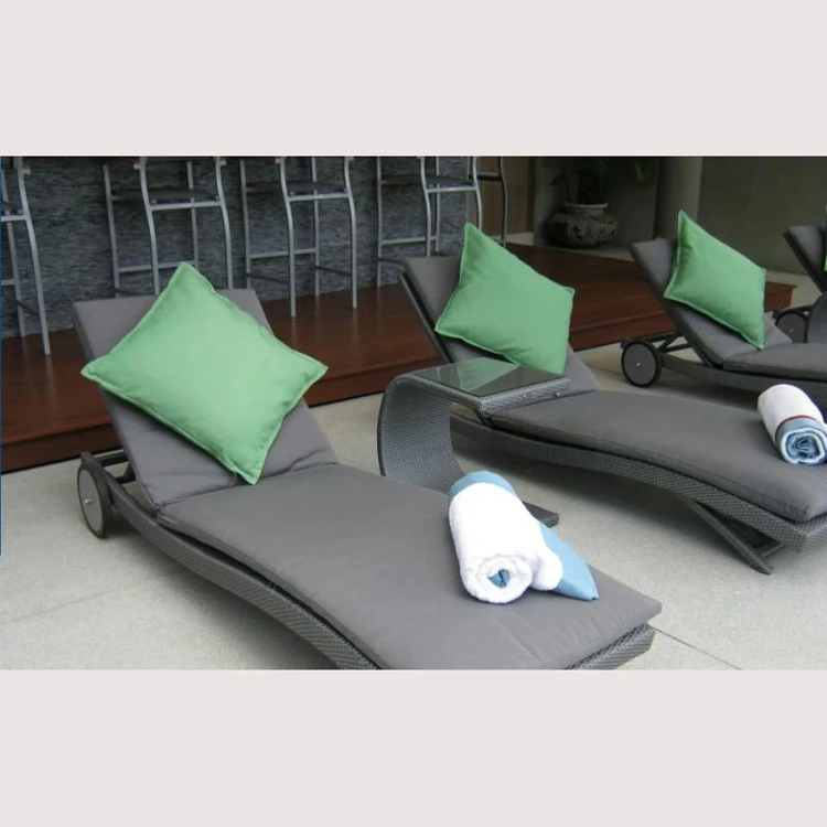 

hot sale garden lounger outdoor sunbed rattan beach chair