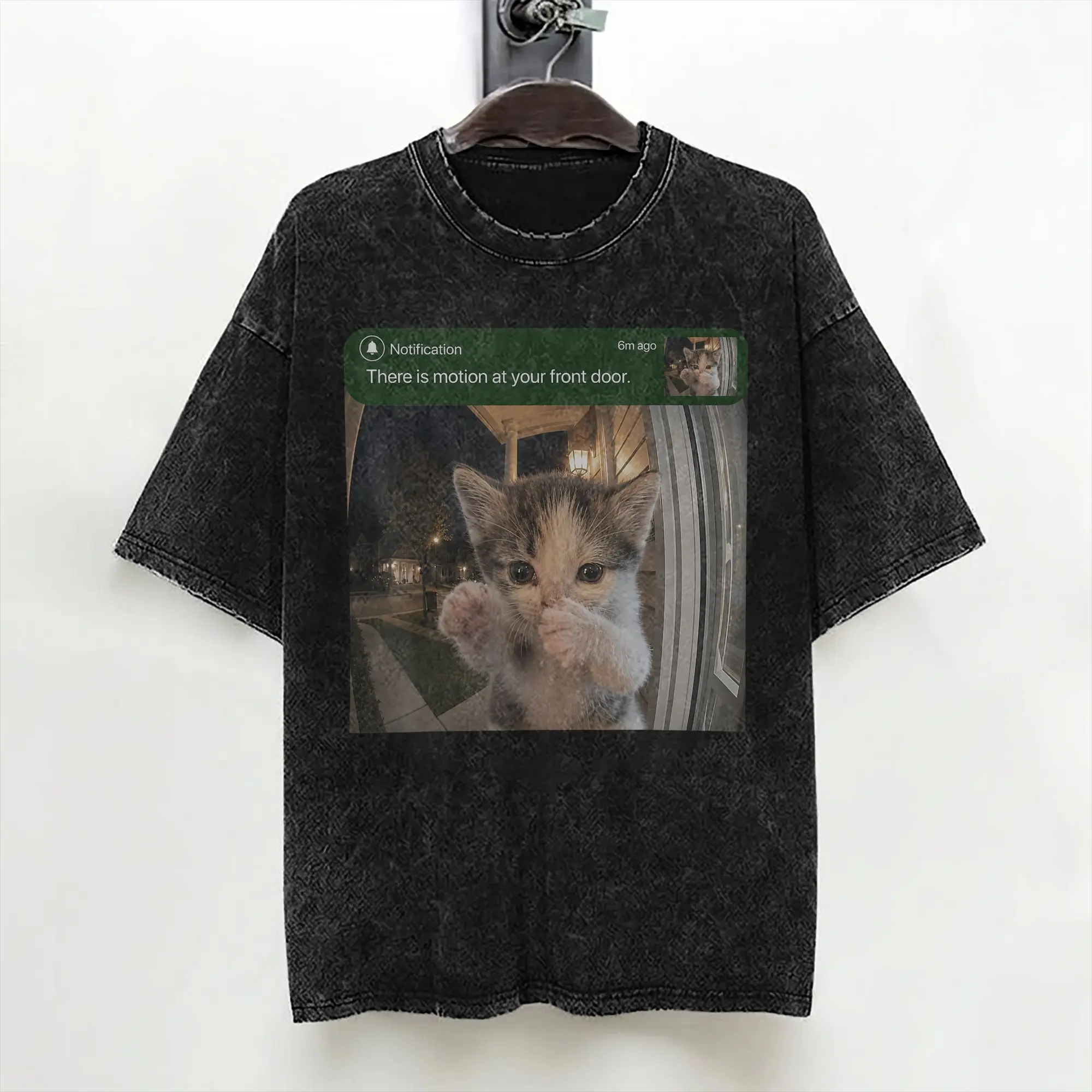 Cute Cat Scuba Dancing Meme T Shirt Washed Short Sleeve Harajuku T-Shirts  Vintage for Men Women Streetwear Summer Tee Shirt