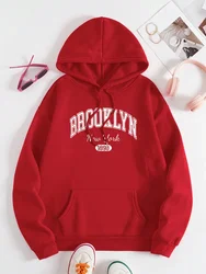 Unisex Hoodies Brooklyn New York 1898 City Letter Men Women Sweatshirt Crewneck Hoodies Hip Hop Clothing Casual Couple Hoody