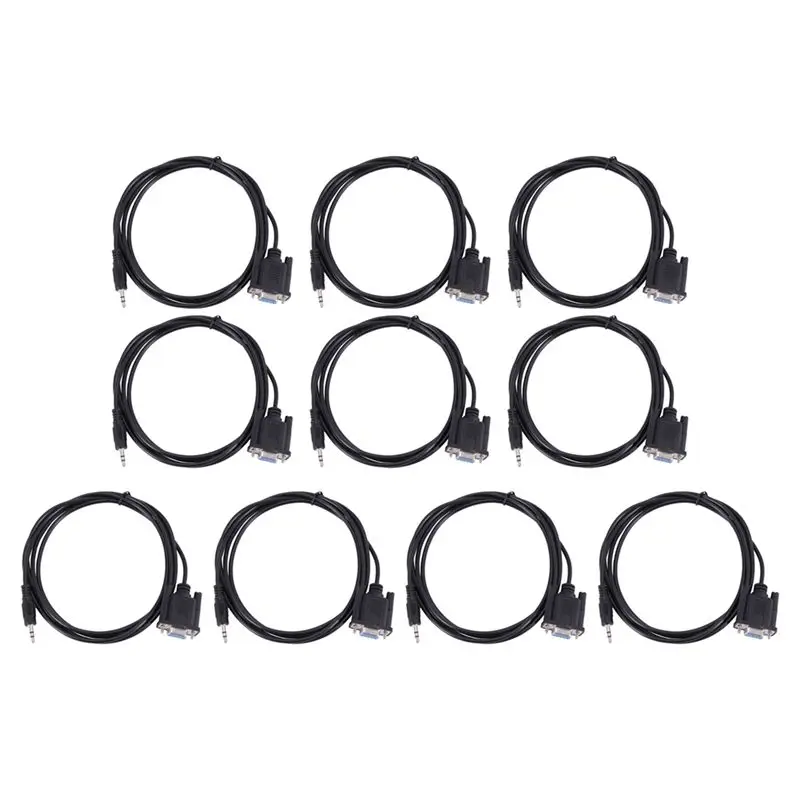 ABZZ-10X DB9 9 Pin VGA Female Cable ,DB 9 Female To TRS 3.5Mm (1/8In) TRS Stereo Male Serial Data Cable-6 Feet