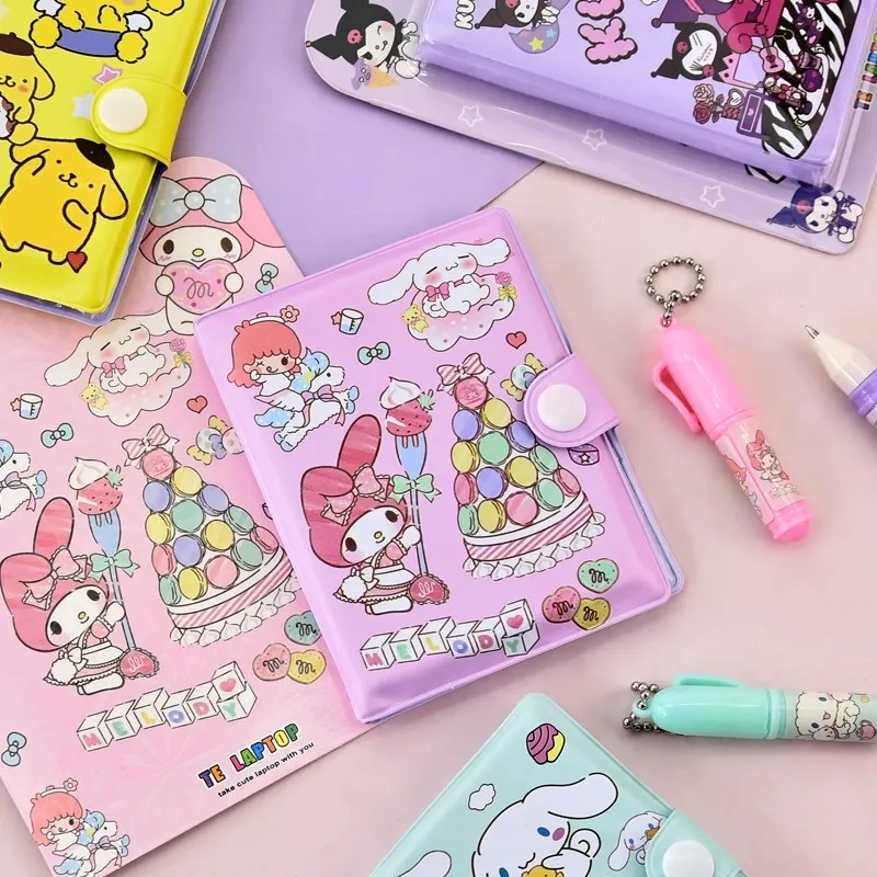 Sanrio Kuromi Notebook Cartoon Portable Pocket Notebook Mini Notebook with Ballpoint Pen Stationery Set Student Stationery Gift