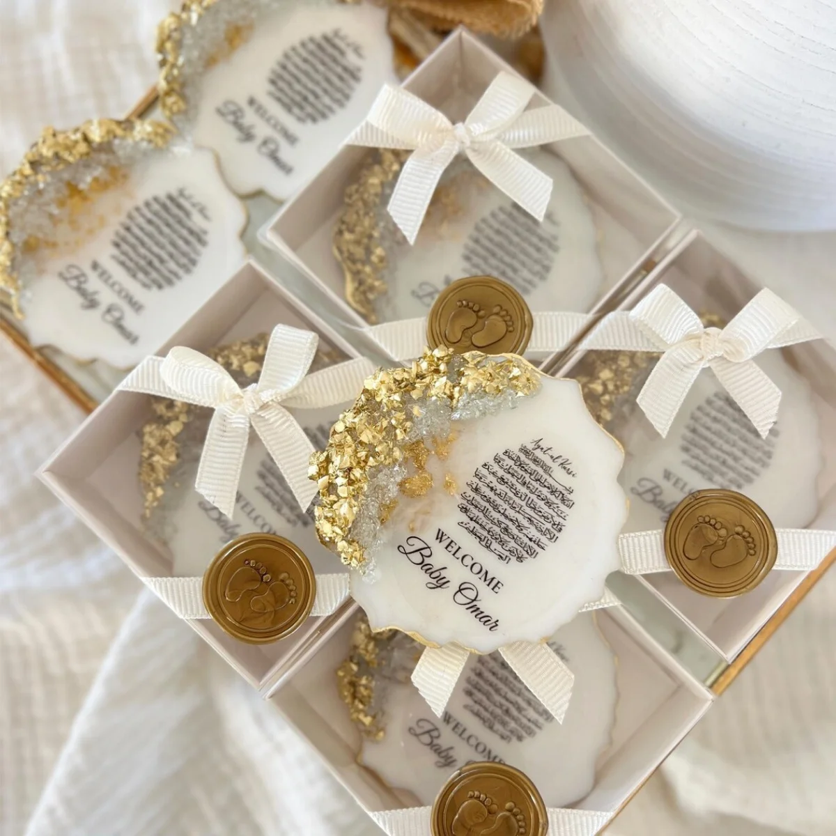 Ayatul Kursi Epoxy Magnet Favors: Islamic Baby Shower Gifts