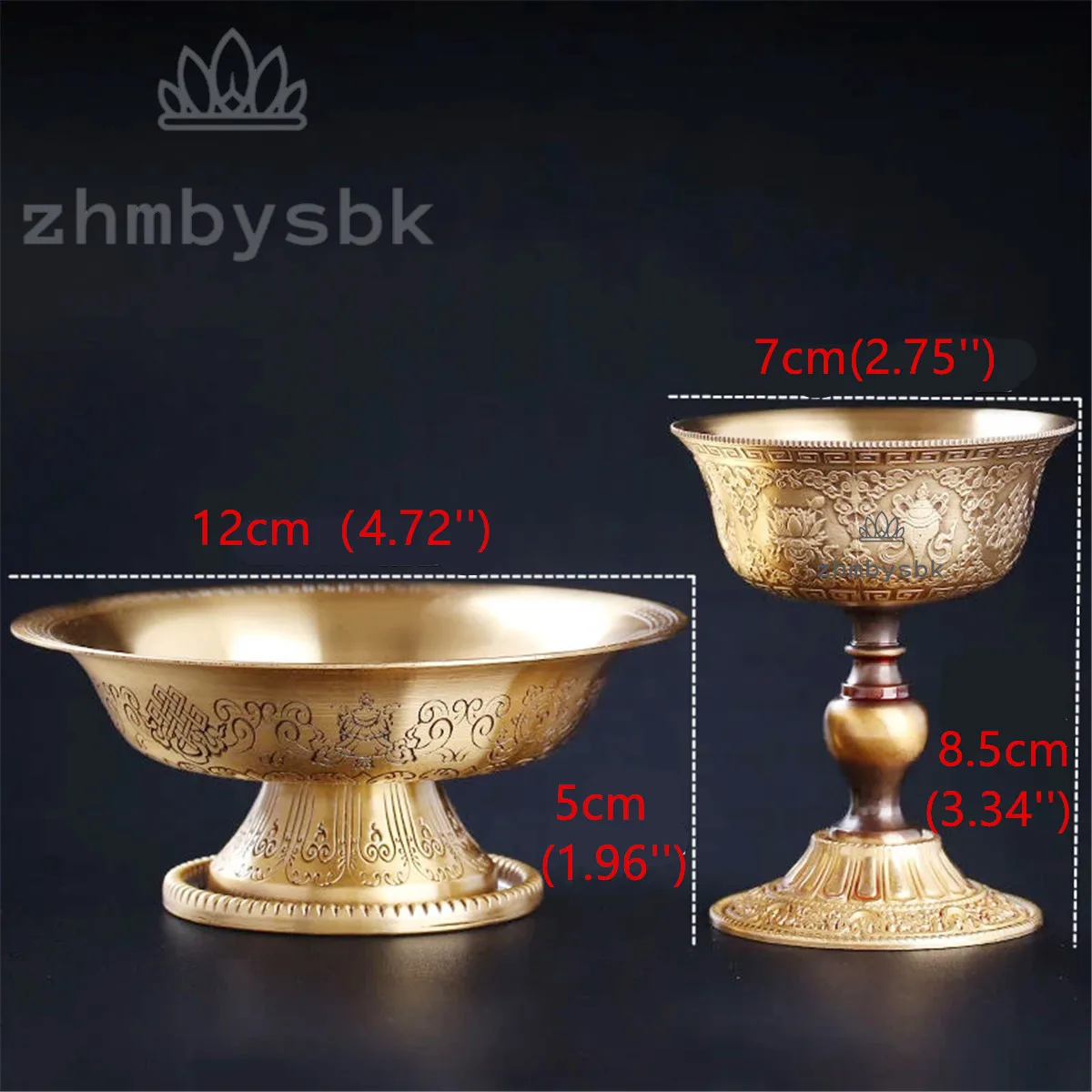 Buddhist Guardian Protecting Dharma Cup Handicraft Embossed Bronze Tibetan Tribute Buddhism Plate Home Gift Indoor Decorative