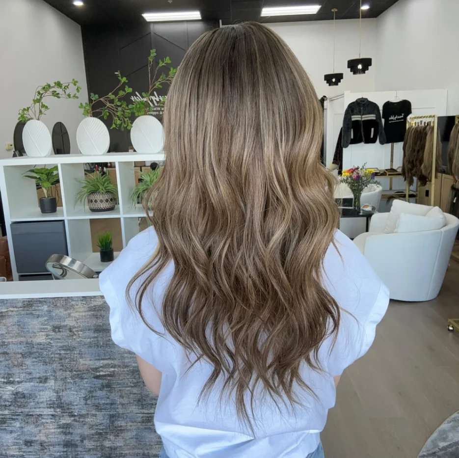 New In Premium Fiber Synthetic Wig Ombre Ash Brown Highlights Synthetic Wig Women Glueless Wig Short Wave Layered Lace Front Wig