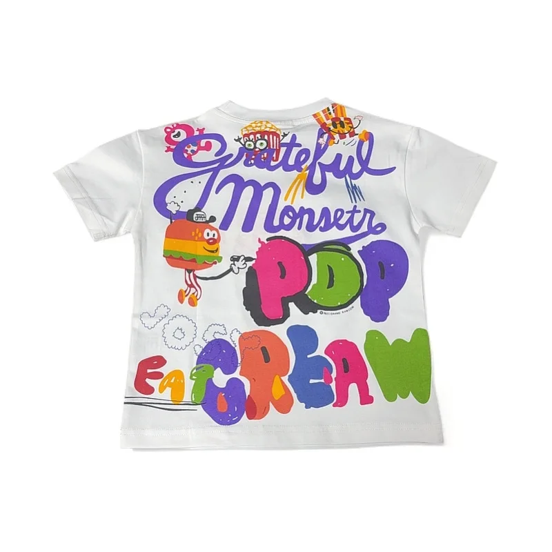 

2025 New Japanese Cute Cartoon Letter Full Print Cotton Fashion Versatile Casual Children's Short Sleeve T-shirt