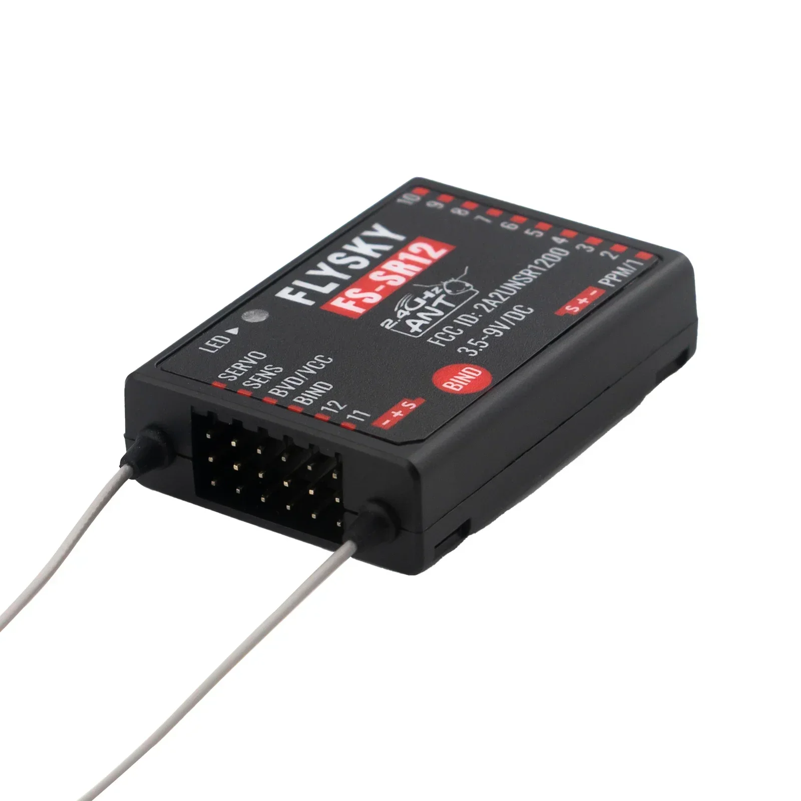 1/2/4PCS FLYSKY FS-SR12 12CH 2.4G Receiver Dual Antenna for RC Model Car Fixed-wing Boat Robot ANT Protocol Transmitter FS-ST8