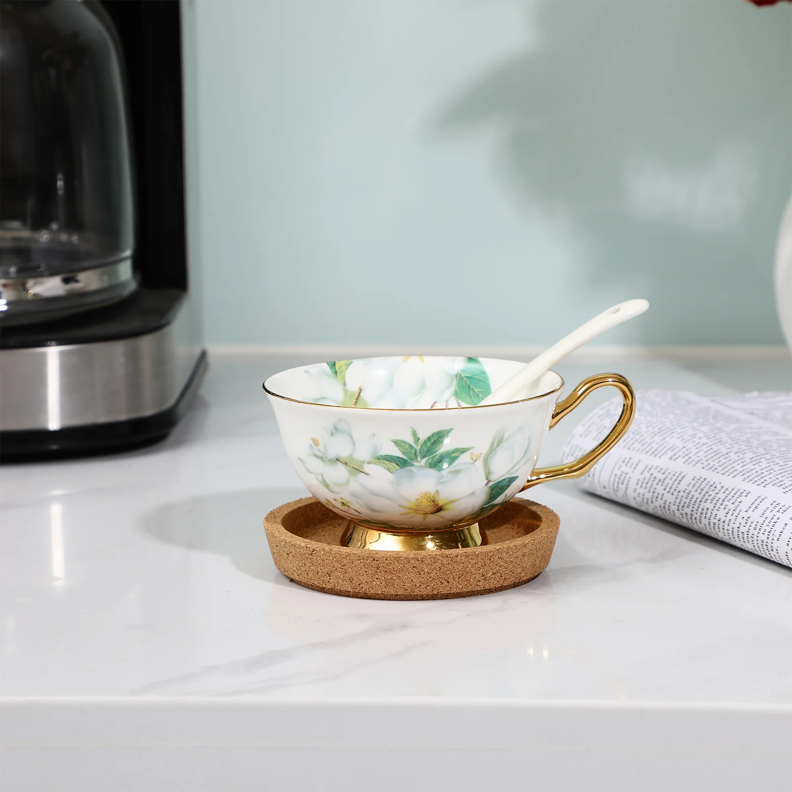 

5Pcs Soft Wood Coasters Exquisite Vintage Decor Rustic Table Protection Home Kitchen Cafe Furniture Guard Cork Coasters