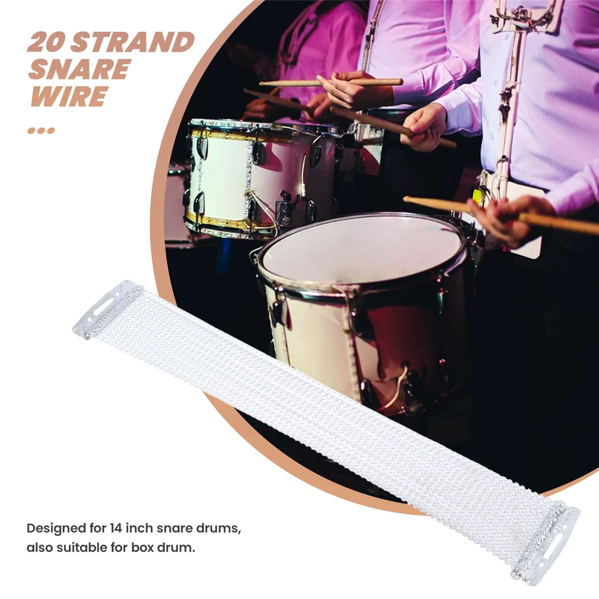 

AA85 Snare Wire 20 Strand for 14 inch Snare Drum Cajon Box Drum